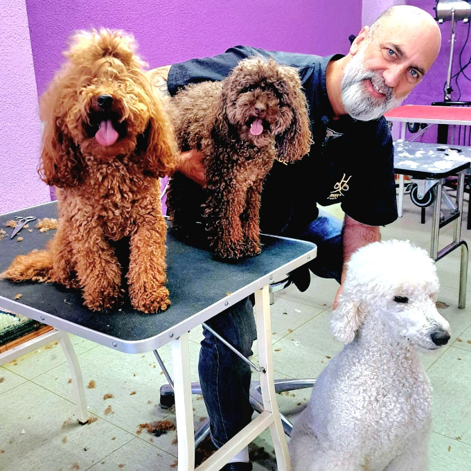 Enrique en su peluquería